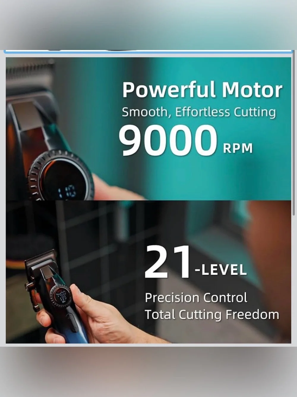 KEMEI 1867 Professional 21-Speed Metal Hair Clippers for Barbers